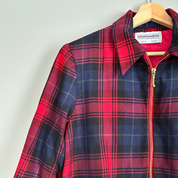 Vintage Wool-Cashmere Blend Plaid Blazer size M - Picture 2 of 8